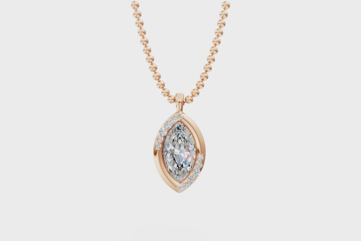 Floating Marquise Diamond Pendant