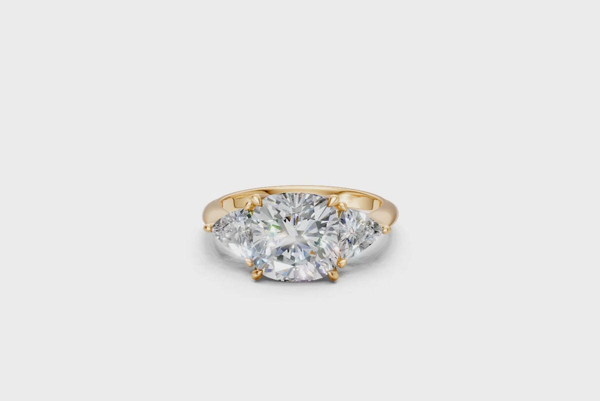 Cushion-Cut & Trillion Diamond Trilogy Ring