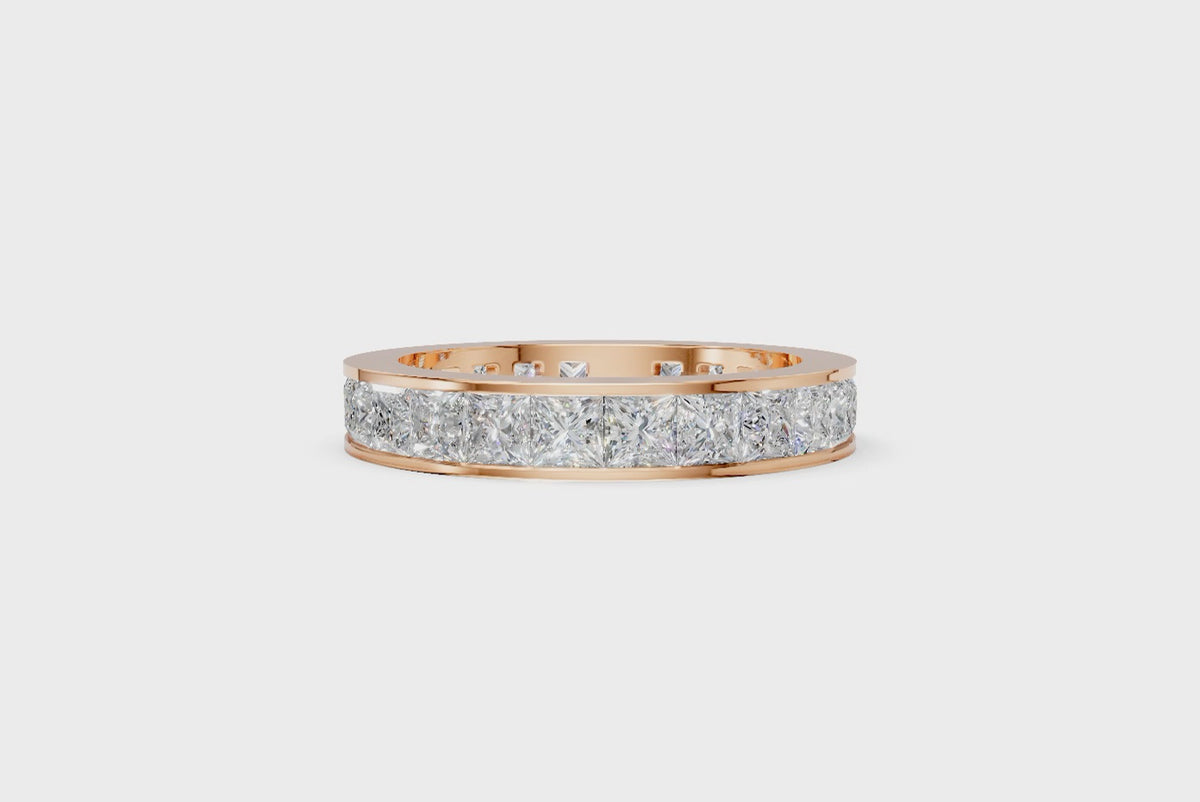 Channel-Set Princess Diamond Eternity Ring