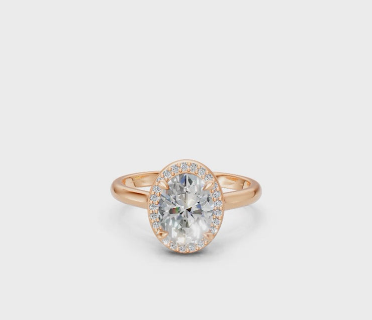 Oval-Cut Halo Diamond Ring