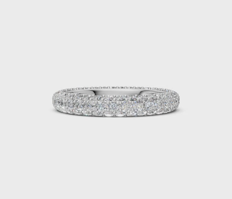 Pavé Set Round-Cut Diamonds Wedding Band