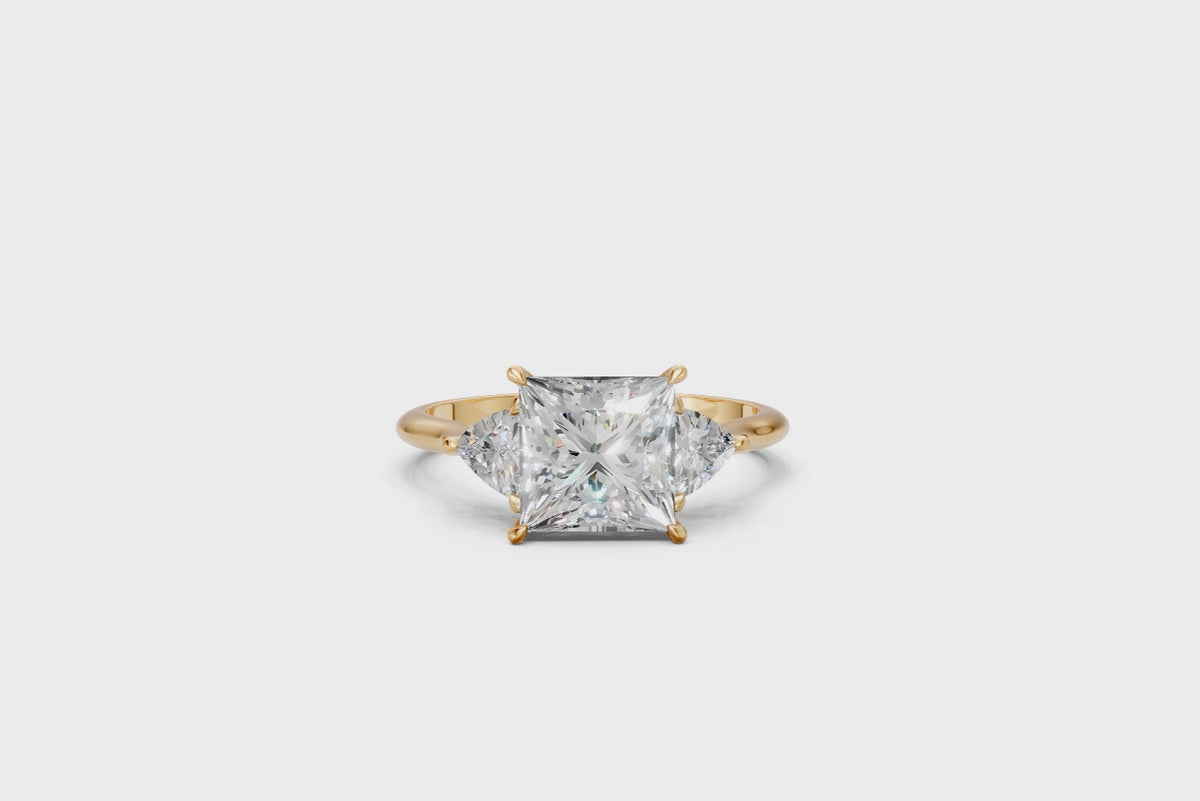 Princess-Cut & Trillion Trilogy Ring