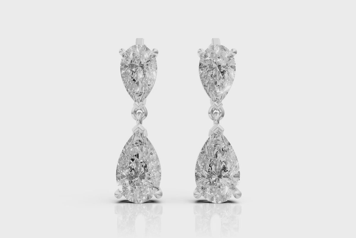 Pear Cascade Diamond Earrings