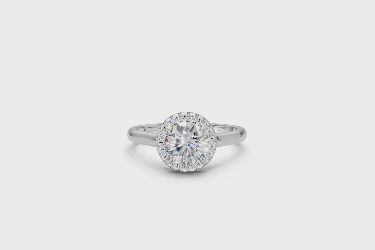 Round-Cut Halo Diamond Ring