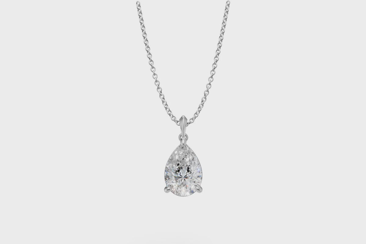 Pear Diamond Solitaire Pendant