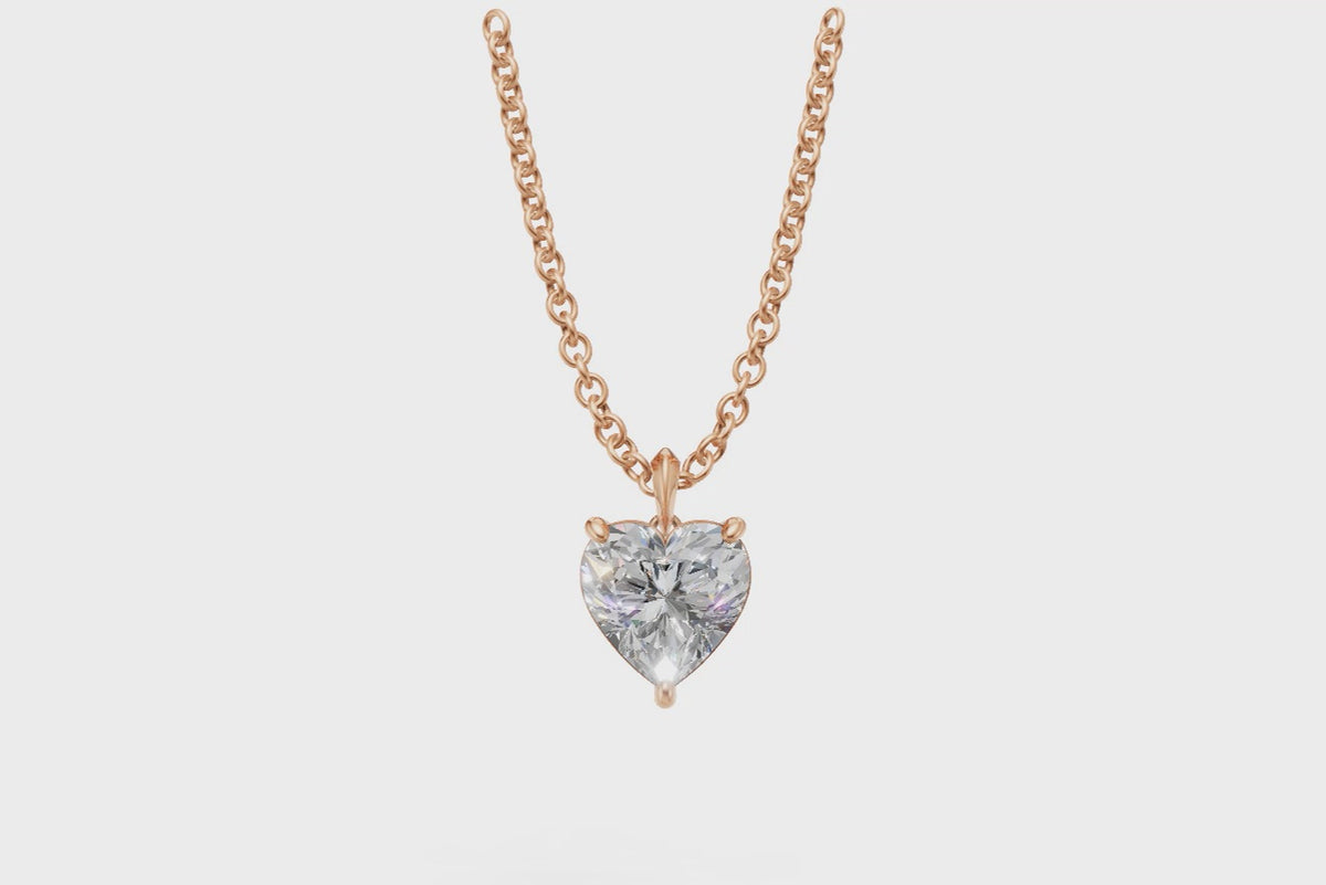 Heart-Shaped Diamond Solitaire Pendant