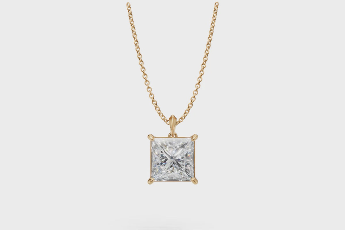Princess Diamond Solitaire Pendant