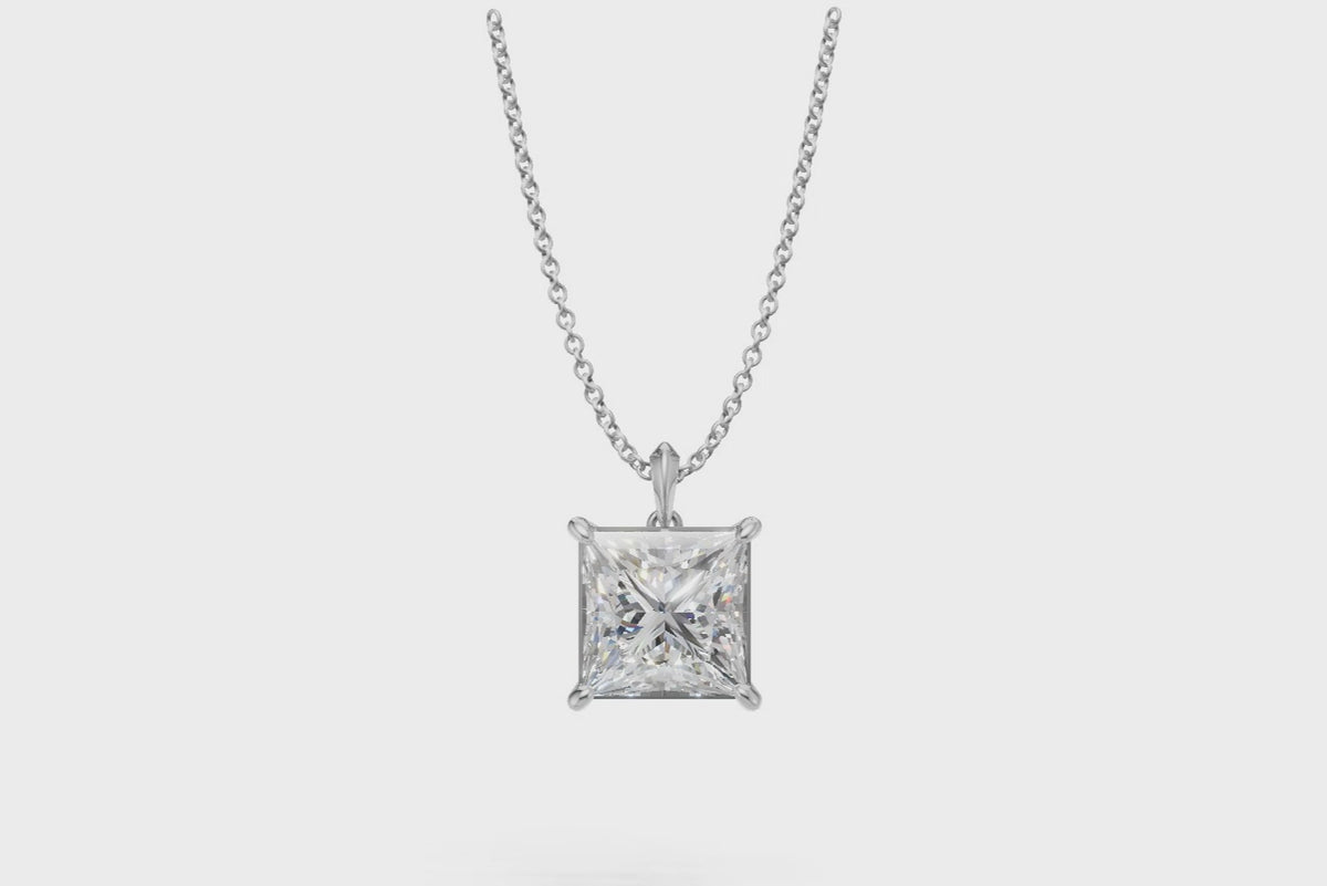 Princess Diamond Solitaire Pendant