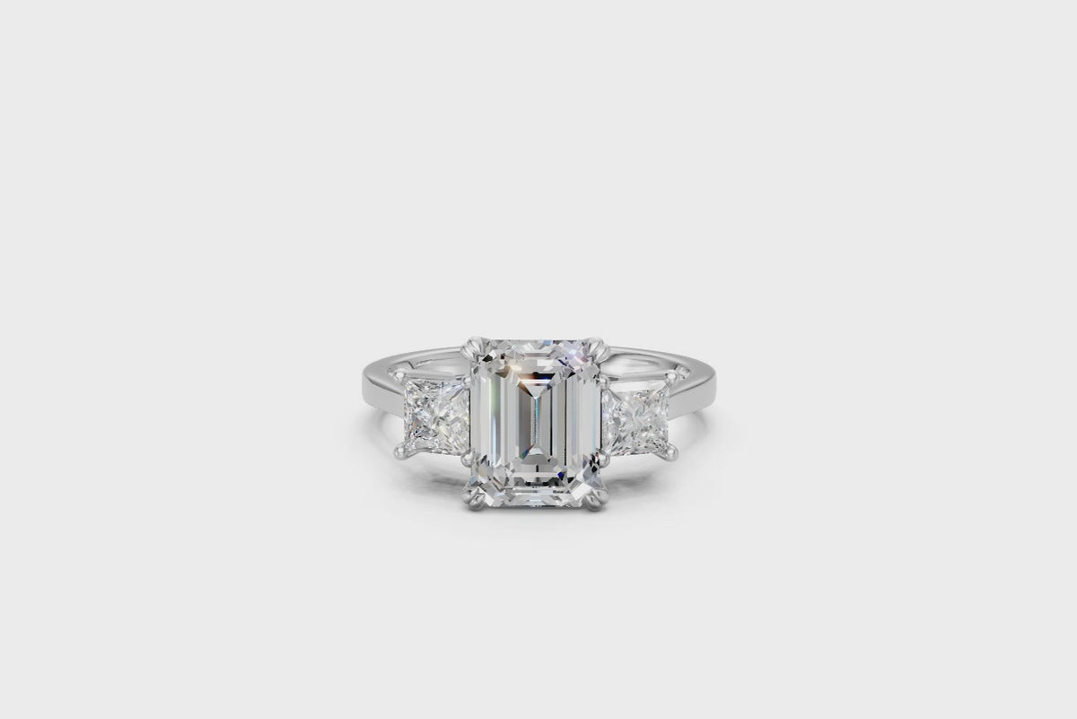 Emerald-Cut & Princess Trilogy Ring