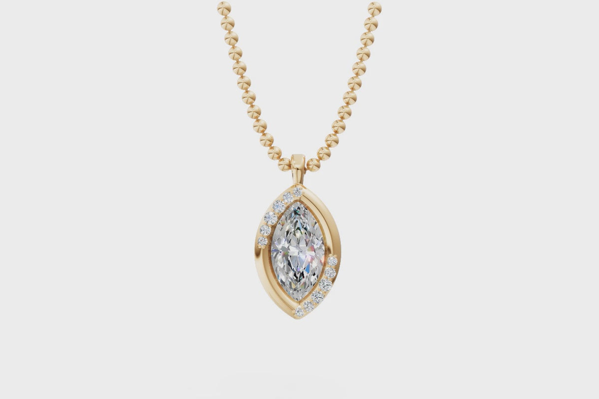 Floating Marquise Diamond Pendant