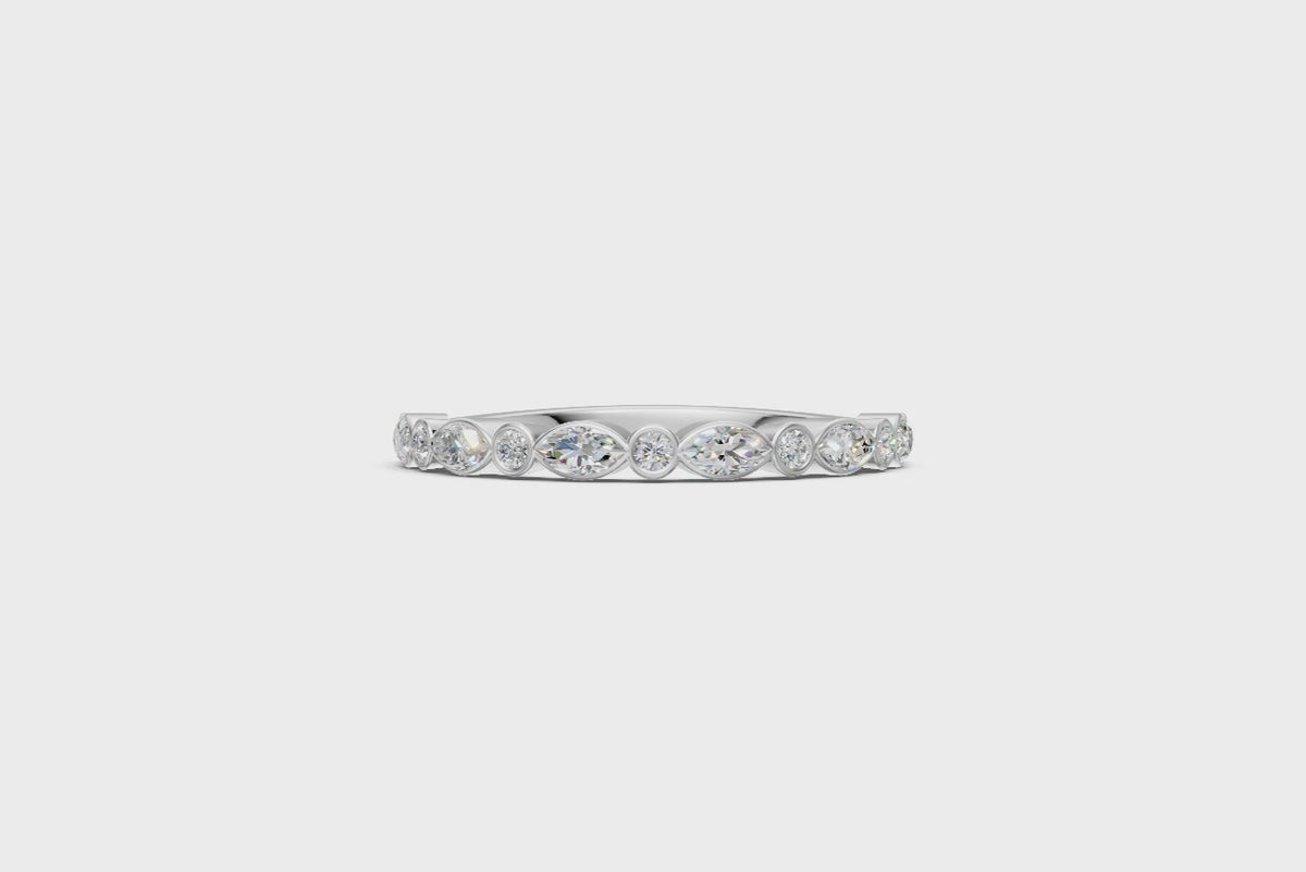 Round & Marquise Bezel-Set Half Eternity Ring