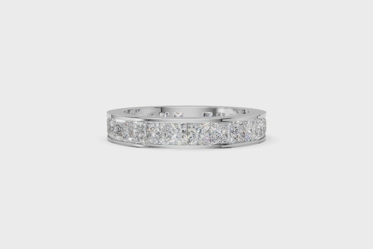 Channel-Set Princess Diamond Eternity Ring