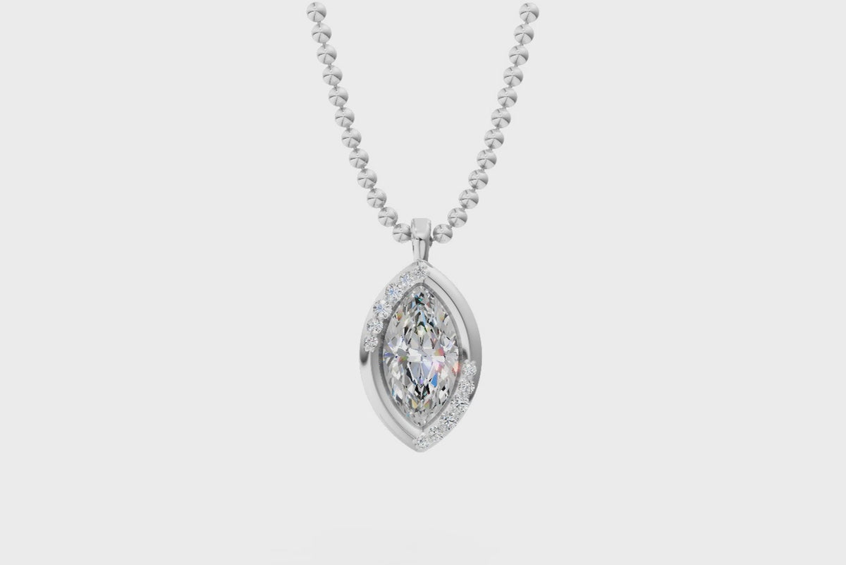 Floating Marquise Diamond Pendant