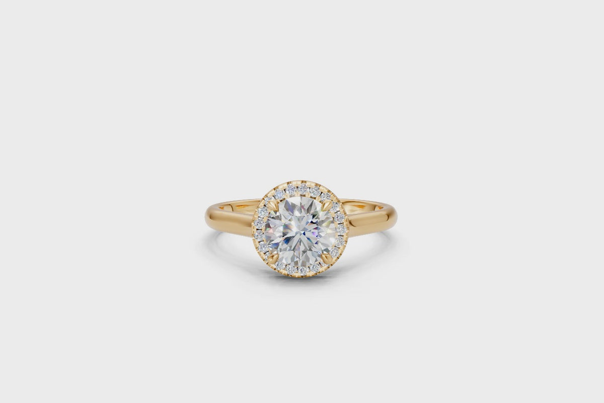 Round-Cut Halo Diamond Ring