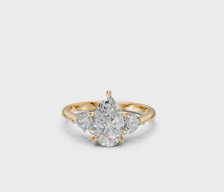Pear-Cut & Heart Diamond Trilogy Ring