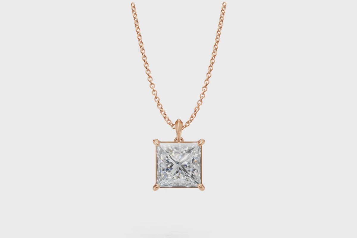 Princess Diamond Solitaire Pendant