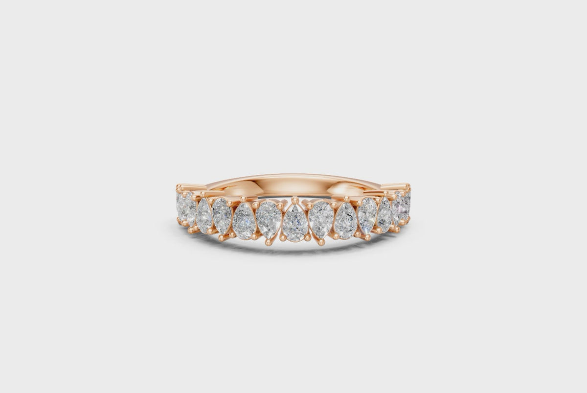 Pear-Cut Diamond Half Eternity Ring