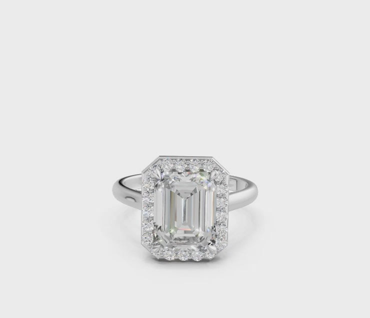 Emerald Halo Diamond Ring