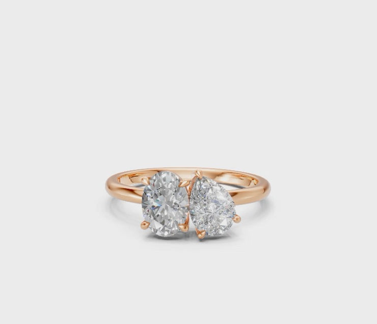 Oval & Pear Toi Et Moi Ring