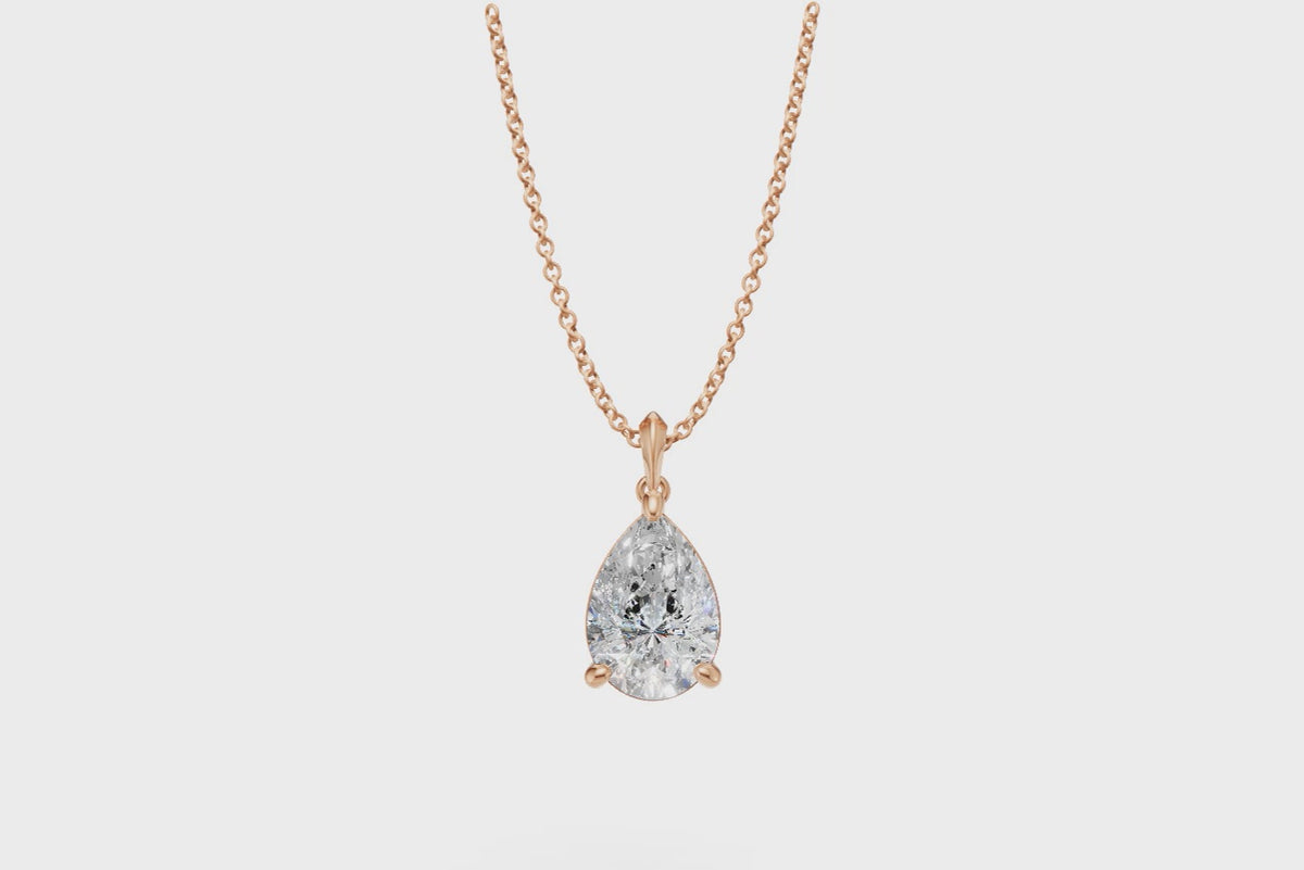 Pear Diamond Solitaire Pendant