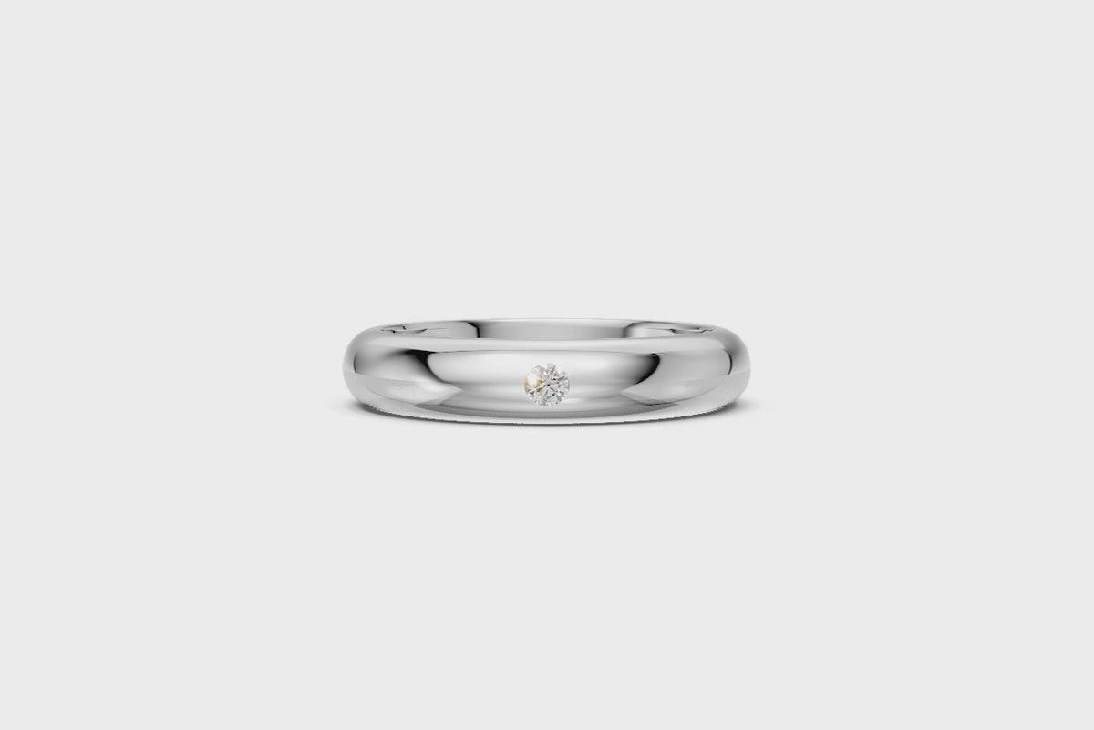 Men’s Single-Diamond Court Wedding Band