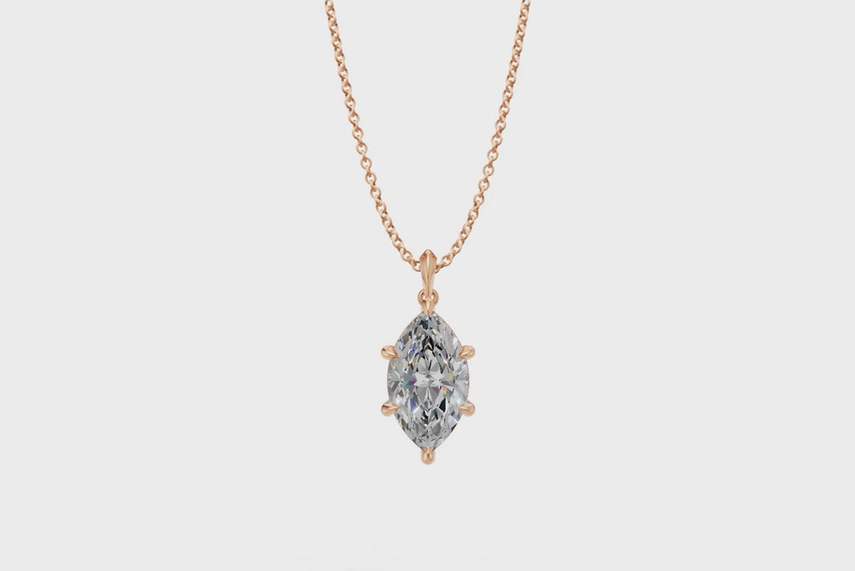 Marquise Diamond Solitaire Pendant