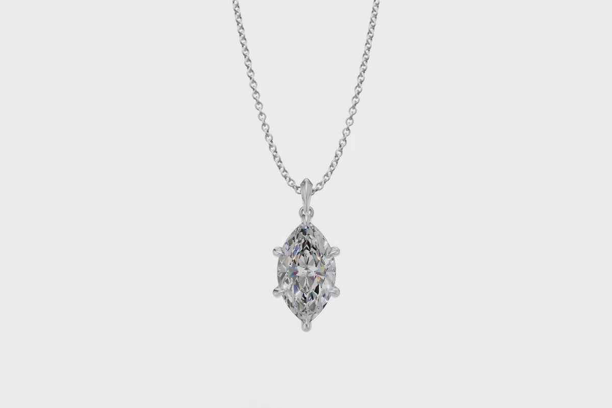 Marquise Diamond Solitaire Pendant