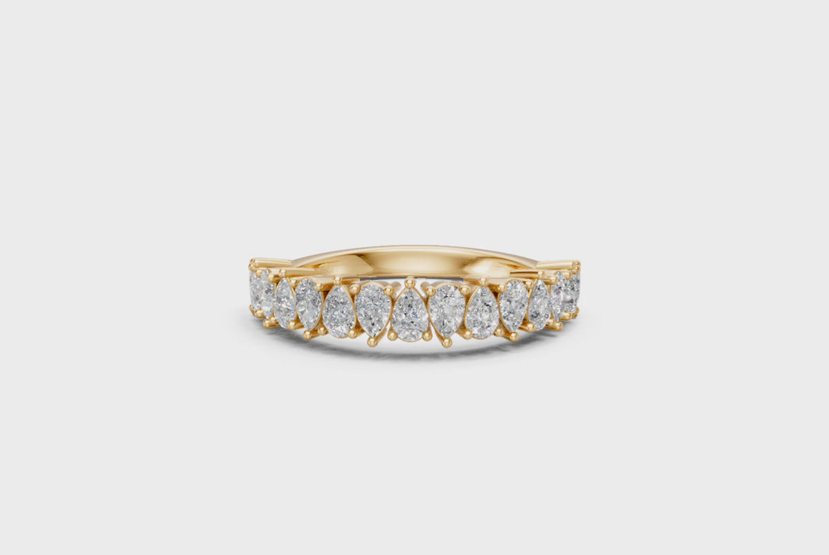 Pear-Cut Diamond Half Eternity Ring