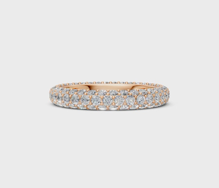 Pavé Set Round-Cut Diamonds Wedding Band