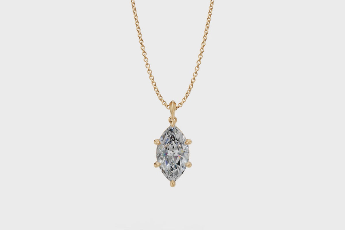 Marquise Diamond Solitaire Pendant