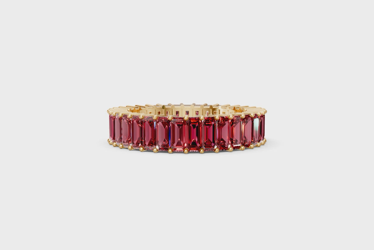 Emerald-Cut Ruby Eternity Ring