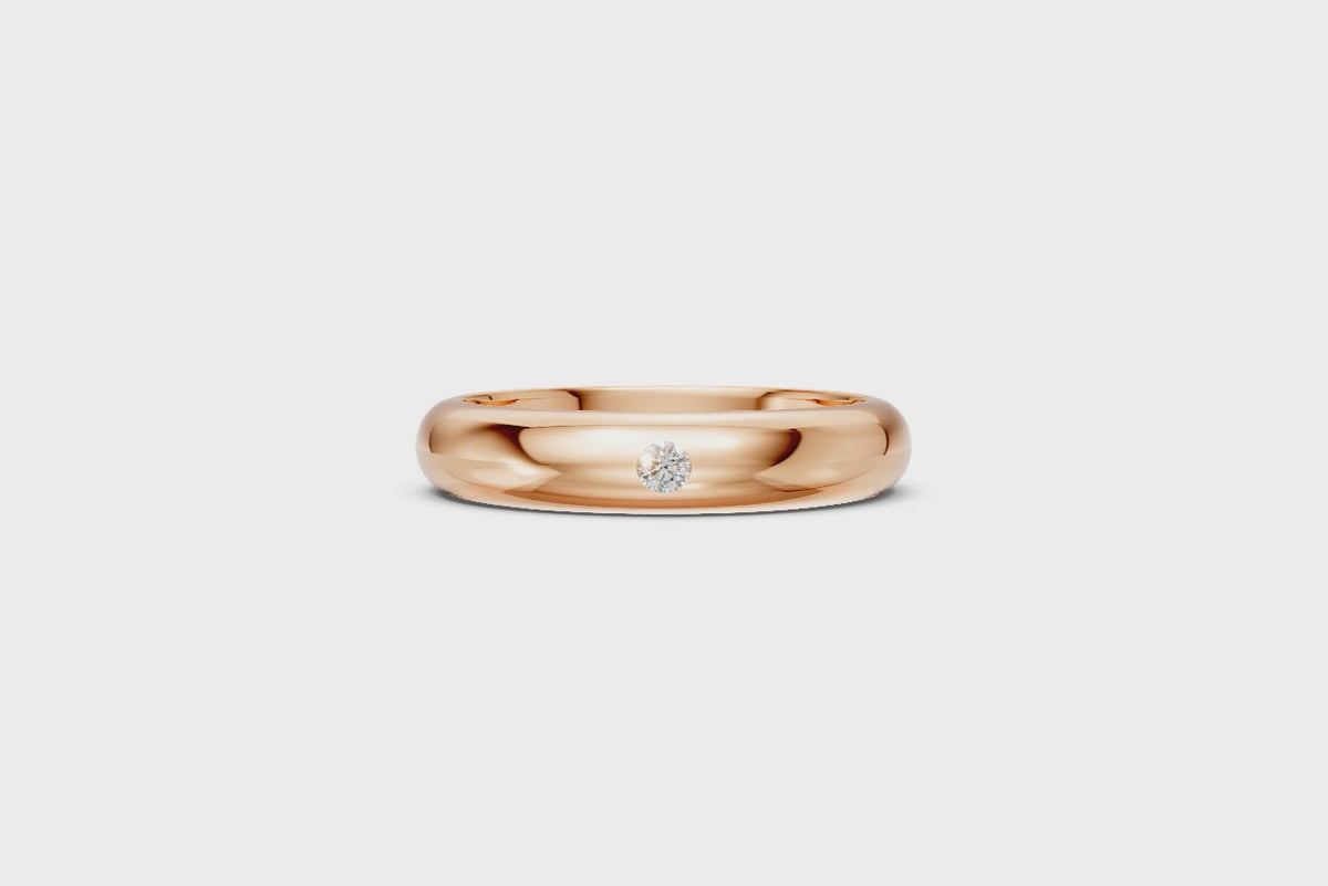 Men’s Single-Diamond Court Wedding Band