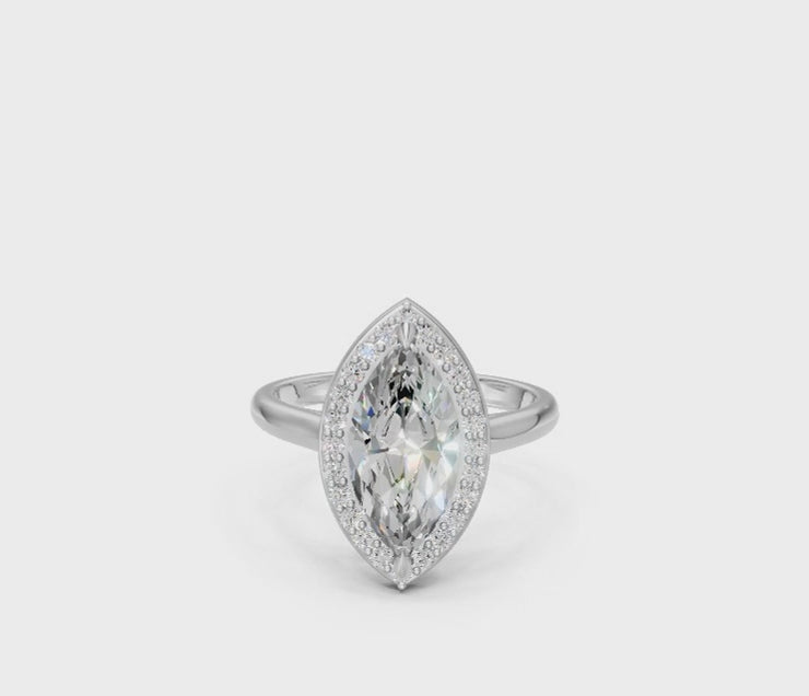 Marquise Halo Diamond Ring
