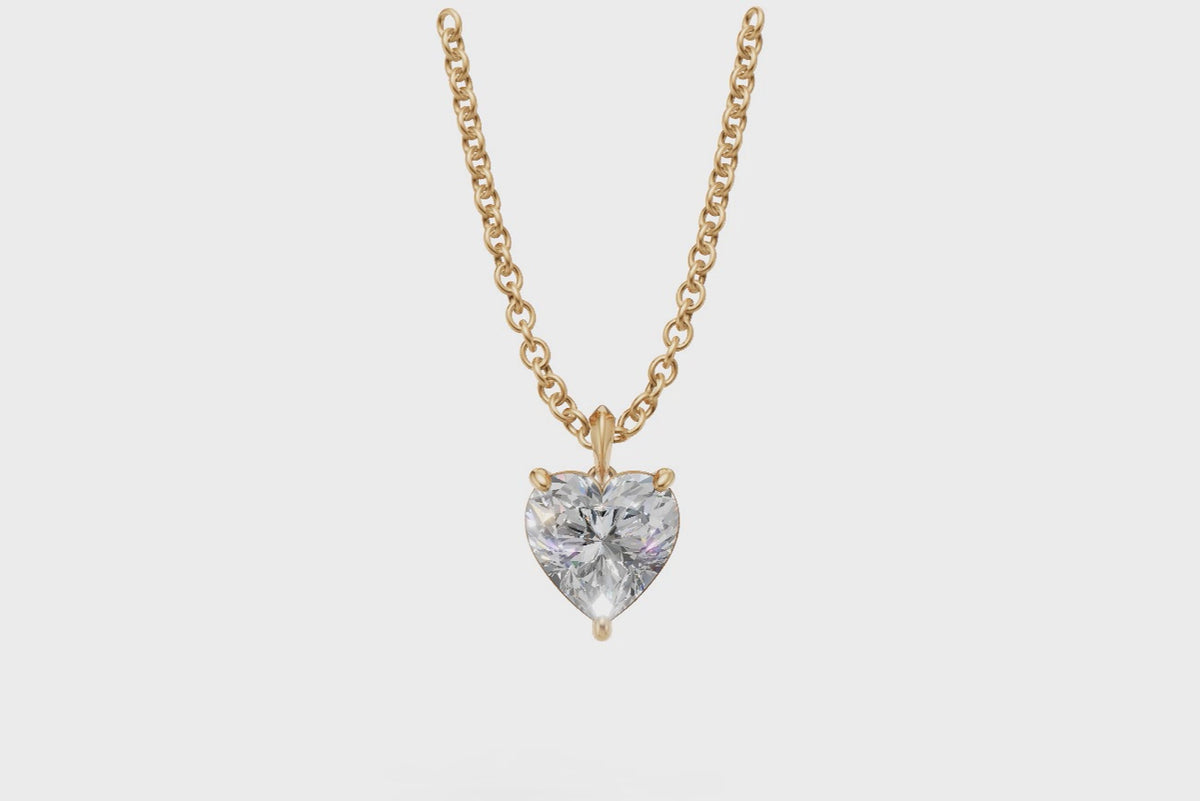 Heart-Shaped Diamond Solitaire Pendant