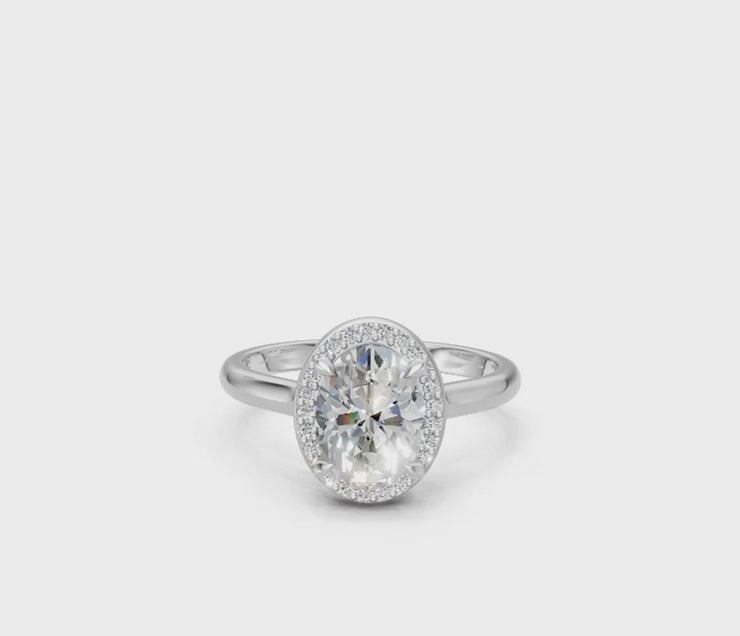 Oval-Cut Halo Diamond Ring