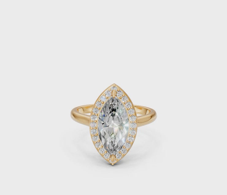Marquise Halo Diamond Ring