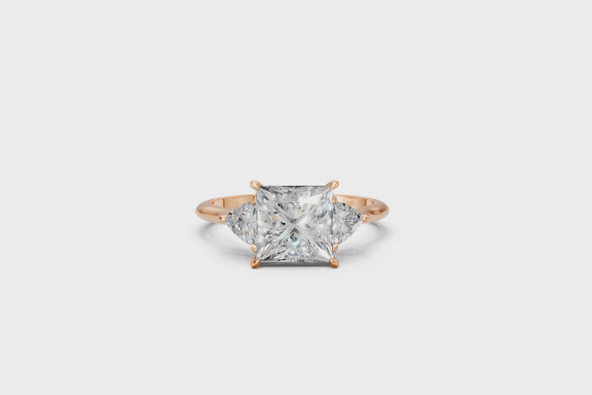 Princess-Cut & Trillion Trilogy Ring