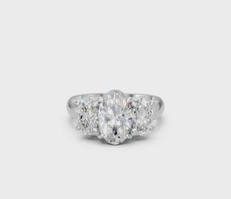 Oval-Cut Diamond Trilogy Ring