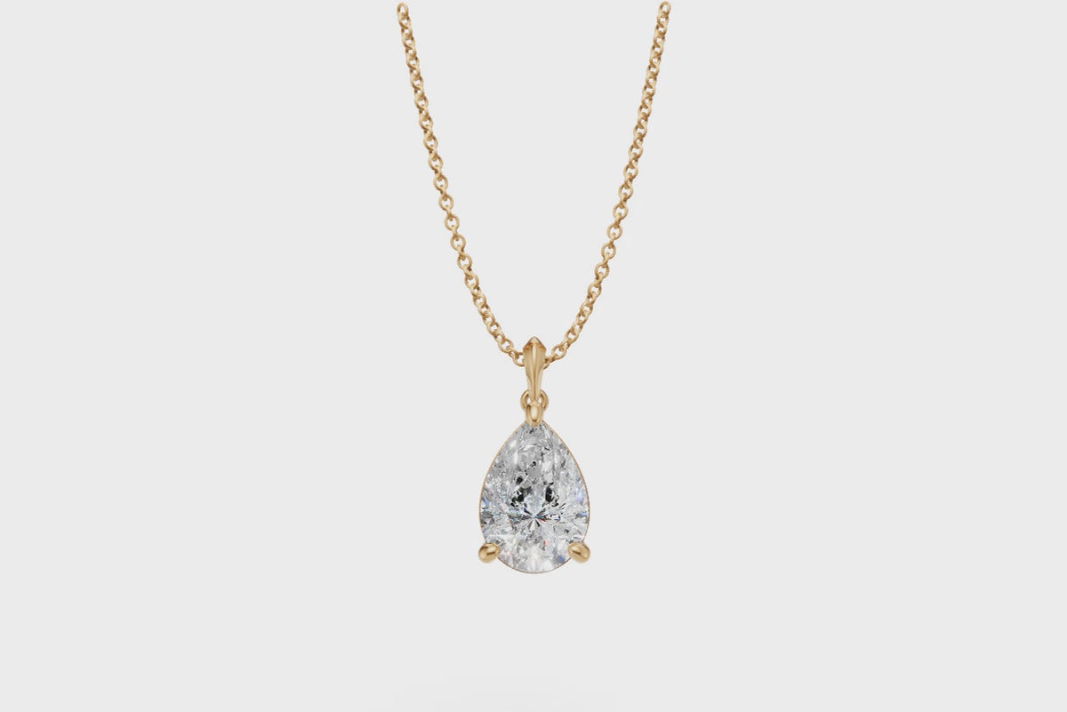 Pear Diamond Solitaire Pendant