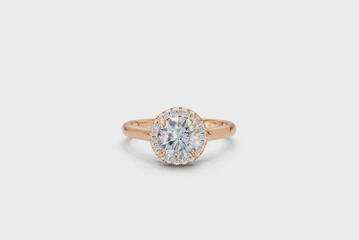 Round-Cut Halo Diamond Ring