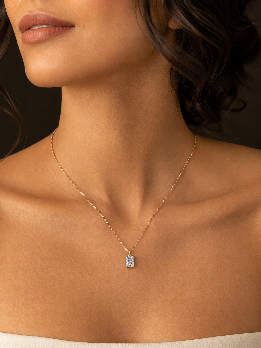 Radiant Diamond Solitaire Pendant