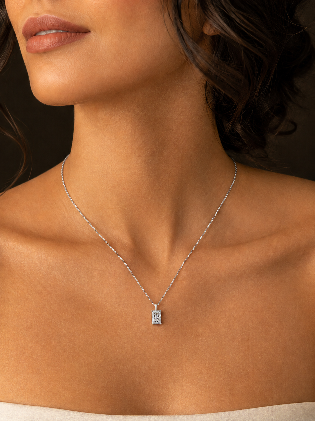 Radiant Diamond Solitaire Pendant