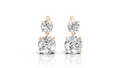 Double Round Diamond Drop Earrings