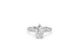 Pear-Cut Diamond Solitaire Ring with Diamond Band