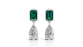 Emerald & Pear Diamond Drop Earrings