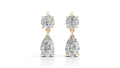 Round & Pear Diamond Drop Earrings
